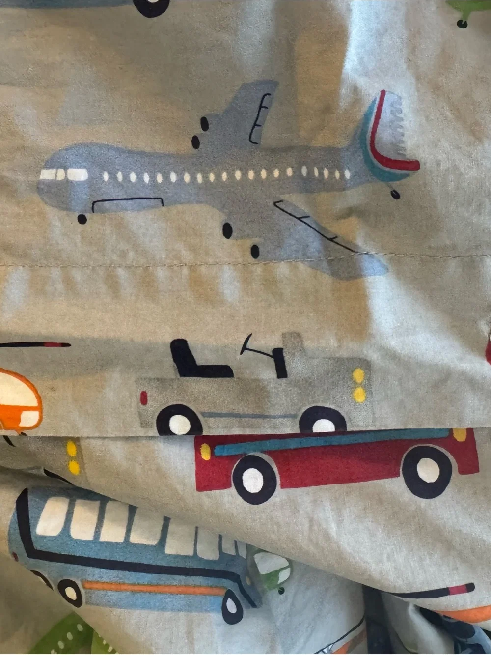 Pottery Barn Kids Brody Twin Duvet cars/trucks/buses/planes with Sham